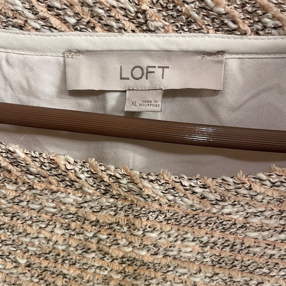 Loft Pink and Cream Sweater with Decorative Back, Size XL - Picture 3 of 6